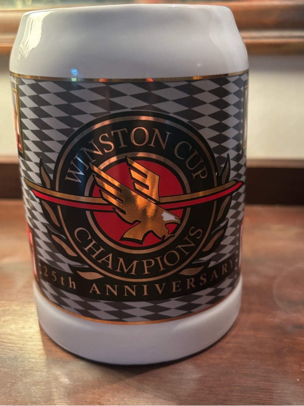 Winston Cup Champions 25th Anniversary Ceramic Beer Stein - White/Gold